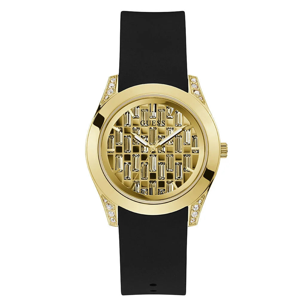 Guess - Femmes - Quartz Black Silicone Strap Gold 39mm - GW0109L1
